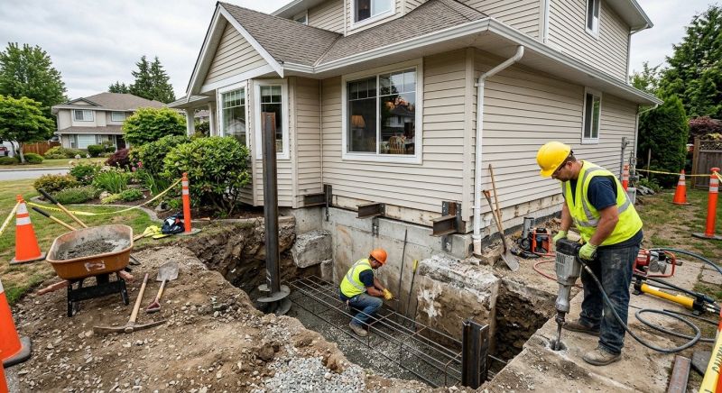 Our team working on Foundation Repair projects in San Bernardino, CA