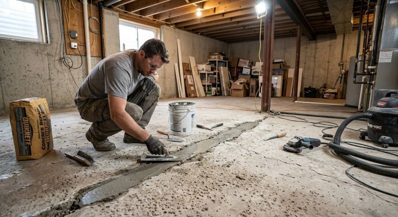 Cracked Basement Floor Repair in San Bernardino, CA
